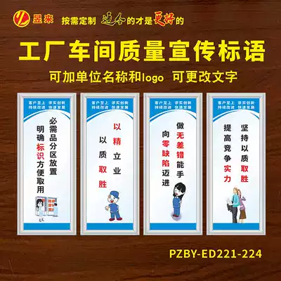 Safety production slogan hanging wall Post factory workshop enterprise promotion quality quality management poster 5S6s display board