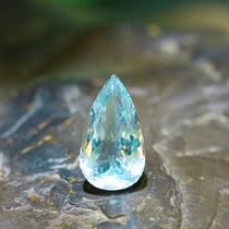 Natural Brazilian Aquamarine 300 ct Water drop square bare stone 18K silver inlaid pendant earrings ring HLB04X