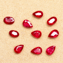 Natural Burmese ruby Pigeon blood red water drop oval bare stone color rich fire flash support inlaid HBS03