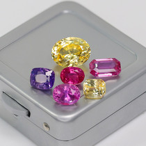 Natural Jewel Colored Sapphire Gold Silk Nestle Chamompa Paraccia Bare Stone Inlay Ring Pendant LBS24