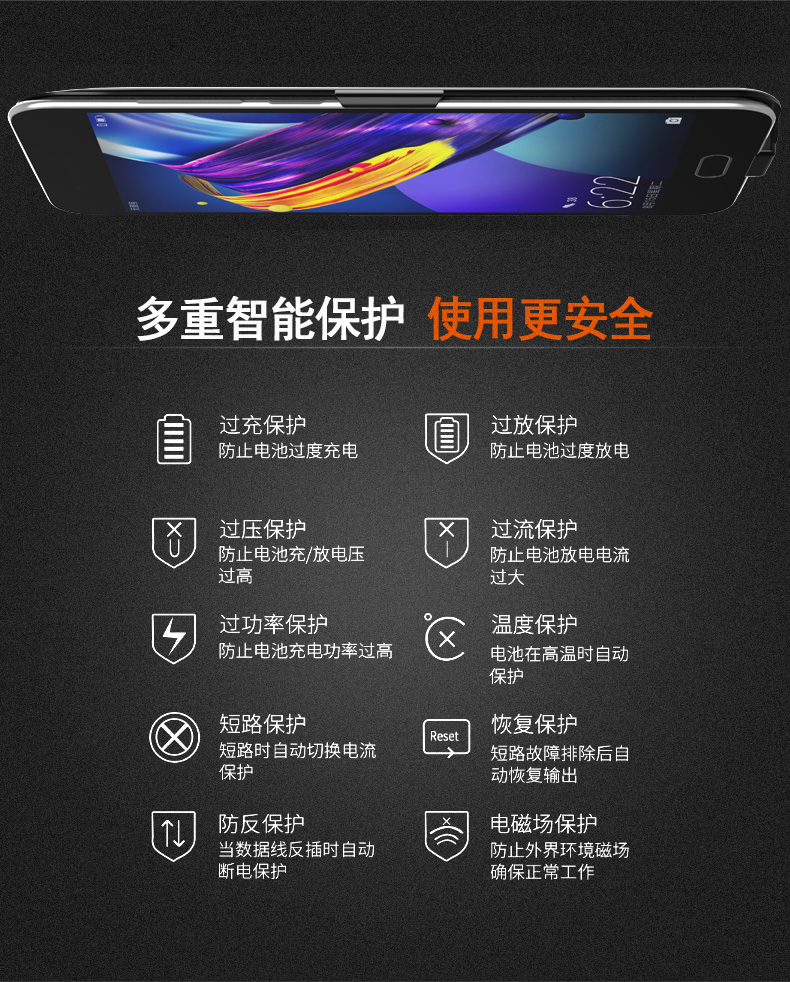 Huawei p9 / p10 8/9 vinh quang Clip 10 Pin sạc điện thoại di động Po vinh quang mate9 / mate10pro di động V10 ánh sáng / V9 không dây điện thoại vỏ nova2 s plus - Ngân hàng điện thoại di động sạc dự phòng 20000