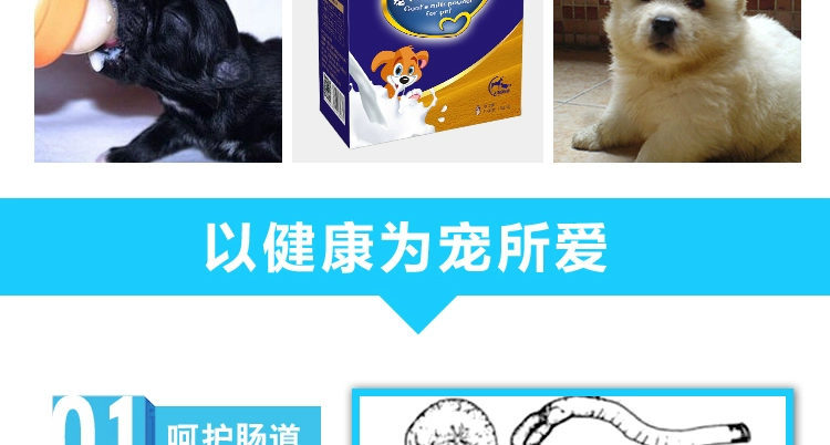 Pu Shikang pet dê sữa bột chó con chó Teddy Bikin vàng retriever sữa bột chó con phổ sữa bột 120g - Cat / Dog Health bổ sung