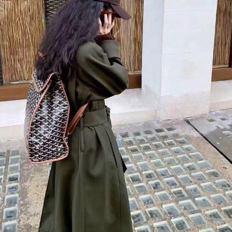 Elegant Germany new Goya goyard backpack VC Achigo with fashion dog tooth leather shoulder folding bag