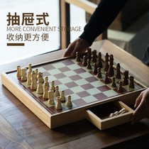 Chess upscale CUHK elementary school students children beginners non-magnetic race special portable solid wood