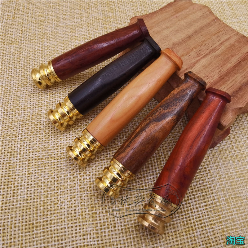 Solid Wood Dual-use Cigarette Holder Circular Smoking Filter Male Washable Red Wood Cigarettes Smoked Filter Quit Smoking
