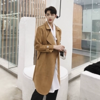 Mùa xuân mới Hàn Quốc thời trang ulzzang Slim nam dài phần tóc gió stylist triều nam áo khoác trẻ áo gió 2 lớp chống nước