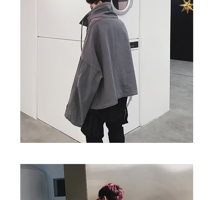 Mùa xuân mới châu Âu và Mỹ cao đường phố nam oversize lỏng cao cổ áo khoác denim bf gió nam và nữ áo khoác hip hop áo khoác dài