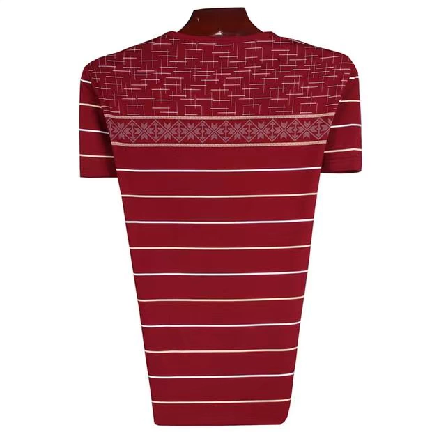 Mùa hè mới trung niên nam ngắn tay áo thun cổ tròn rộng kích thước lớn quần áo cotton cotton nam
