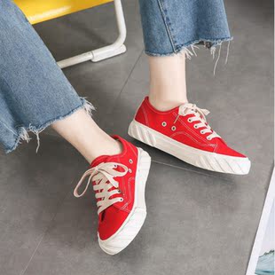 原宿ulzzang百搭女帆布小白鞋
