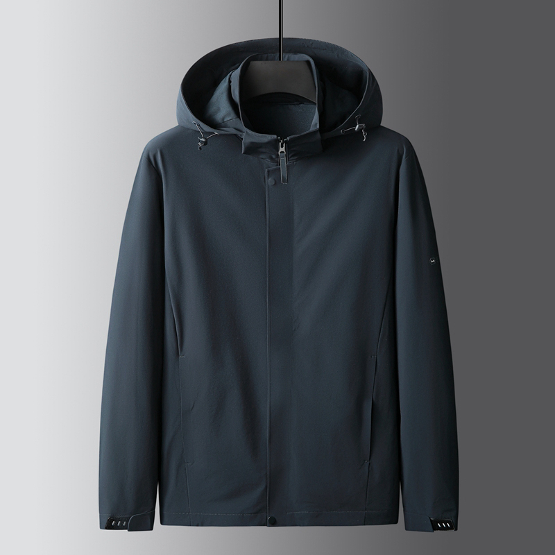 Plus-Size Men's Outdoor Windproof Jacket, Loose Fit for Big and Tall Individuals, Autumn Wear, Detachable Hood, Softshell Jacket
