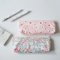 Homemade Large Capacity Pen Bag Cute Pink Girls Stationery Cashier Bag Zipped pen Box Student cloth Pencil Bag