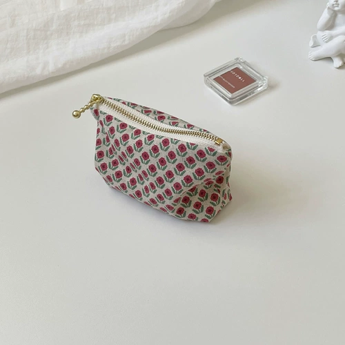 Импортный изысканный ретро бумажник, маленькая помада, наушники, сумка-органайзер, из хлопка и льна