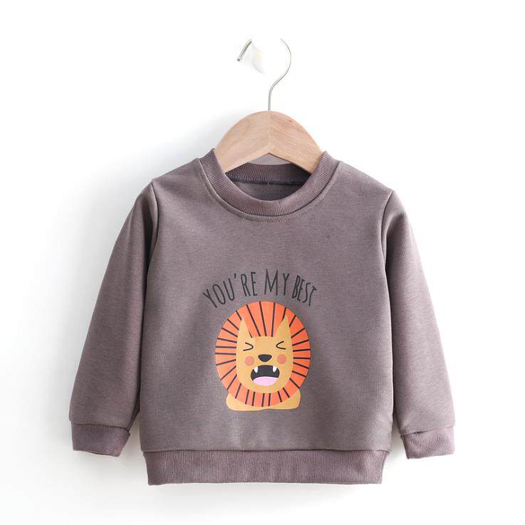 1-5 year old Children's autumn pure cotton wool ring thick T-shirt with children's sleeve head loose casual T-shirt male and female single piece of undershirt