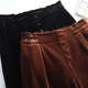 Harem pants for women 2024 new spring and autumn loose small carrot pants high-waisted black gold velvet pants
