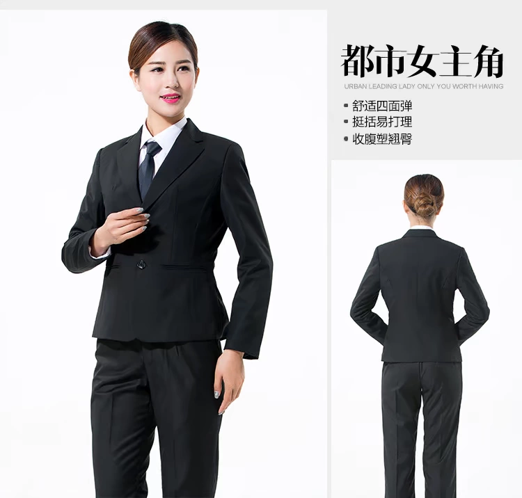 Mùa xuân và mùa thu dài tay phù hợp với bộ đồ chuyên nghiệp Dress Up Phỏng vấn Đóng gói miễn phí Đàn ông và phụ nữ có thương hiệu phù hợp với quần áo bảo hộ lao động quần âu nam đẹp