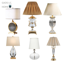 All copper table lamp European luxury American living room sofa bedroom bedside lamp mermaid phoenix tail hh Crystal cute lamp