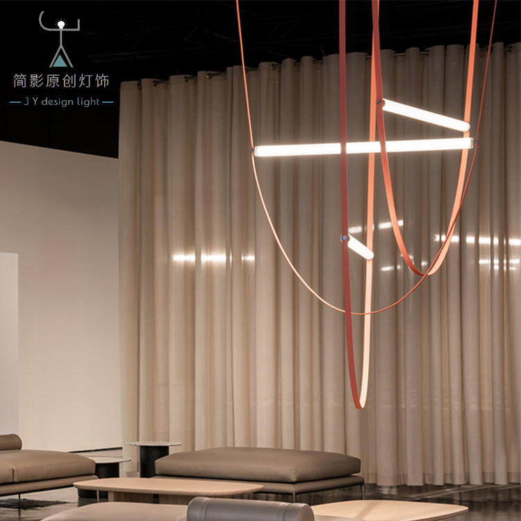 Danish minimalist Italian flos leather chandelier loft picks up the living room chandelier designer circle love horse orange lamp