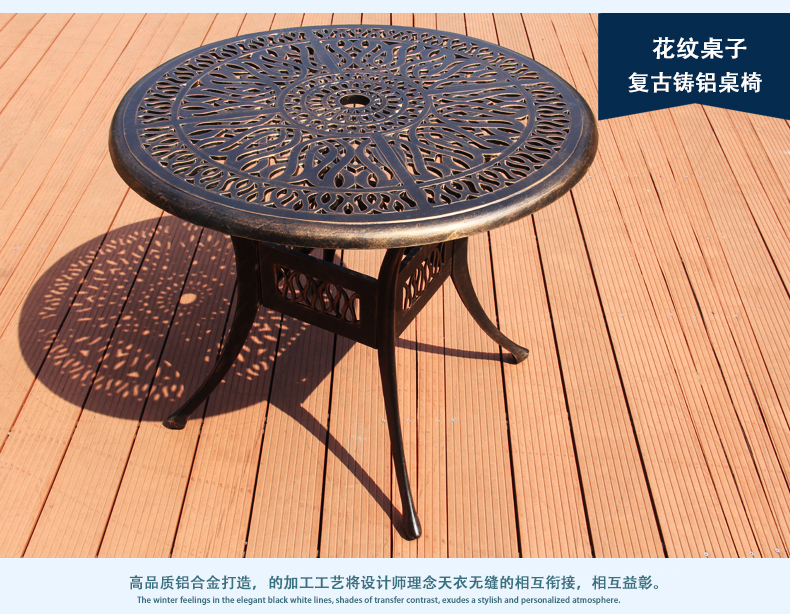 Xiuyu đồ nội thất Châu Âu nhôm đúc bảng và ghế ngoài trời với ô kết hợp sân vườn khách sạn biệt thự sáng tạo giải trí tùy chỉnh ghế ban công ngoài trời