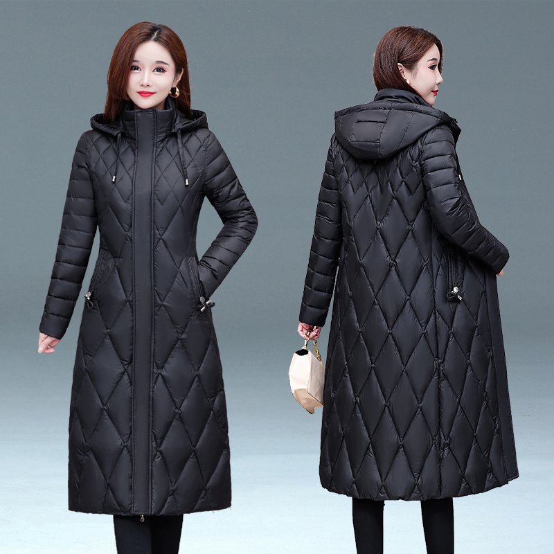 2026 Lightweight down Cotton Coat for Women, Long Over-The-Knee Cotton Jacket, Slim Fit, Flattering for Middle-Aged Mothers, Winter Coat 2026 Lightweight down Cotton Coat for Women, Long Over-The-Knee Cotton Jacket, Slim Fit, Flattering for Middle-Aged Mothers, Winter Coat