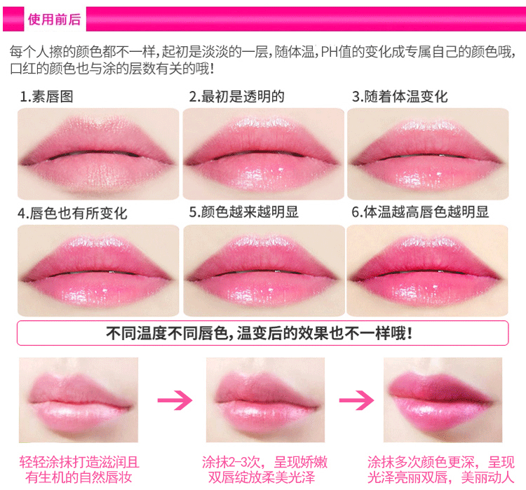 Ice Love Color Lip Balm Dưỡng ẩm Lasting Lipstick Powder Không đánh dấu sự thay đổi nhiệt độ Bites Lip Makeup Lip Gloss Chính hãng son 3ce stylenanda