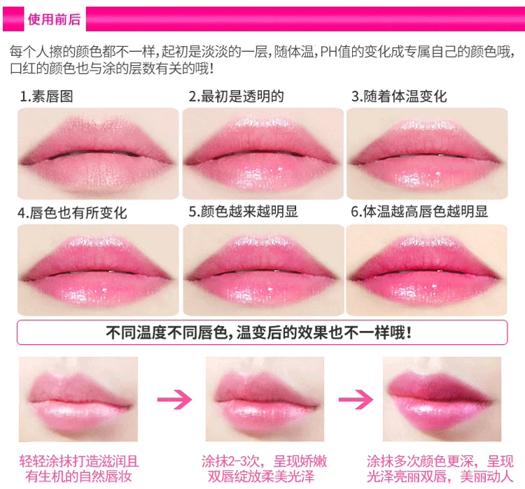 Ice Love Color Lip Balm Dưỡng ẩm Lasting Lipstick Powder Không đánh dấu sự thay đổi nhiệt độ Bites Lip Makeup Lip Gloss Chính hãng son novo chính hãng