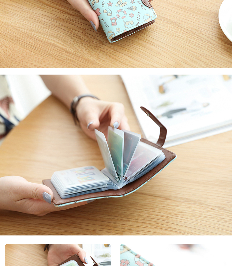 Puri Tih Hàn Quốc dễ thương chủ thẻ nhiều thẻ phụ nữ siêu mỏng mini sinh viên gói nhỏ ví đựng thẻ cho nữ