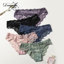 Dan Yishi summer soft low waist triangle girl underwear female lace sexy hollow goddess underwear fashion youth