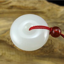 Xinjiang Hetian Jade sheep Jade safety buckle pendant mutton white jade men and women sheep fat jade safety buckle pendant