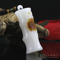 Xinjiang Hetian Jade mutton White Jade bamboo joint handlebar Hetian Jade seed material
