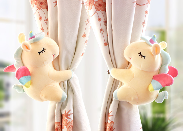 Một cặp hoạt hình dễ thương kỳ lân búp bê rèm khóa Hàn Quốc sáng tạo rèm dây đeo trang trí phòng mẫu giáo - Phụ kiện rèm cửa phụ kiện rèm cuốn