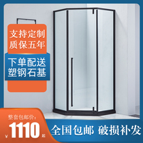 European simple classic Black Diamond Shower room tempered glass bathroom partition can be customized size bath room