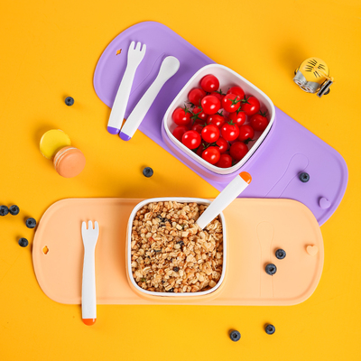 Decobebe Baby Baby Portable Meal Plate Baby Food and Food Kids Tableware Kids Kids Kids Kids Slets Training Spoon