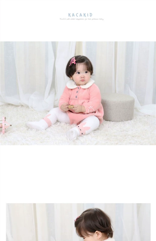 Bé gái 0-2 tuổi Quần áo flannel dài tay túi rắm công chúa bé bé Xiêm tam giác quần áo mùa thu đông dày bodysuit bé trai 0-24 tháng
