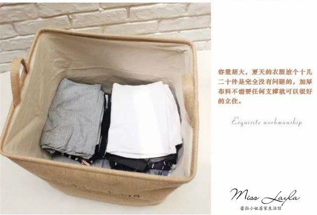 hộp nhựa tròn có nắp [Miss Laila] điểm lưu trữ đay tự nhiên dày giỏ lưu trữ gia đình dụng cụ lưu trữ mảnh vỡ hộp nhựa thực phẩm