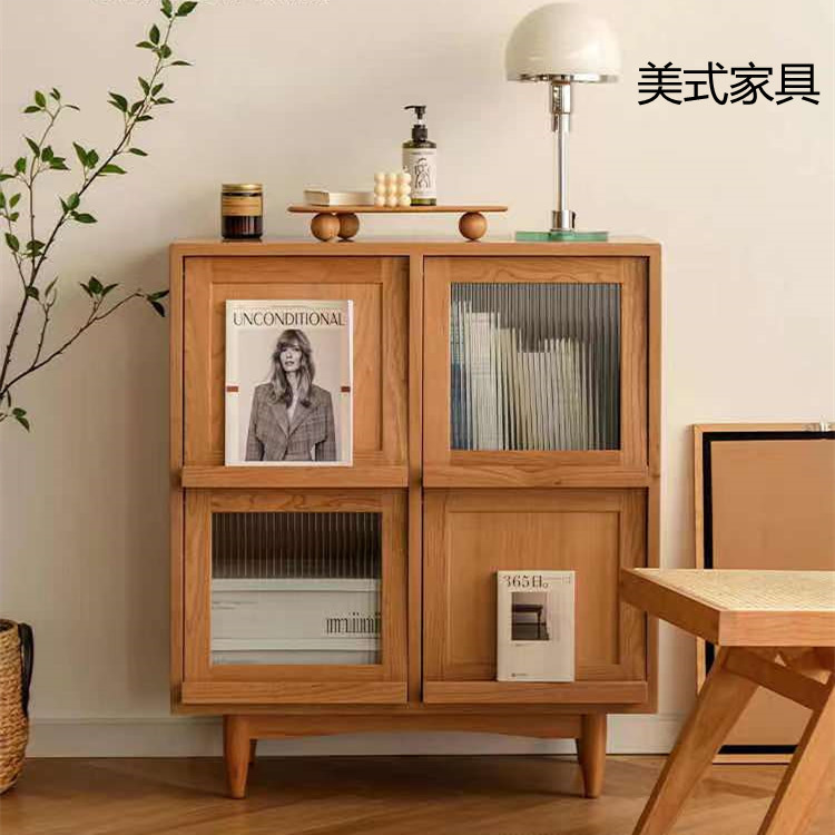 Japanese-Style Rattan Bookcase, Nordic Solid Wood Magazine Cabinet, Sofa Storage Cabinet, Living Room Changhong Glass Storage Cabinet Japanese-Style Rattan Bookcase, Nordic Solid Wood Magazine Cabinet, Sofa Storage Cabinet, Living Room Changhong Glass Storage Cabinet