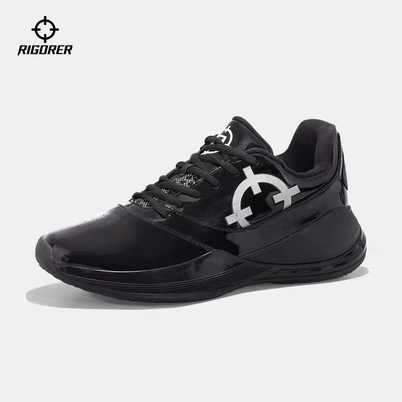 Associate's new basketball Referees Shoes Sponsored Painted Leather Full Black Basketball Professional Shoes Non-slip Wear and low Help sneakers