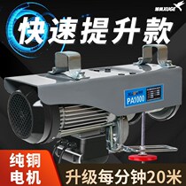Fast miniature electric hoist 220v small hanger for furnishing domestic lifter Double speed lifting machine 1t windlass
