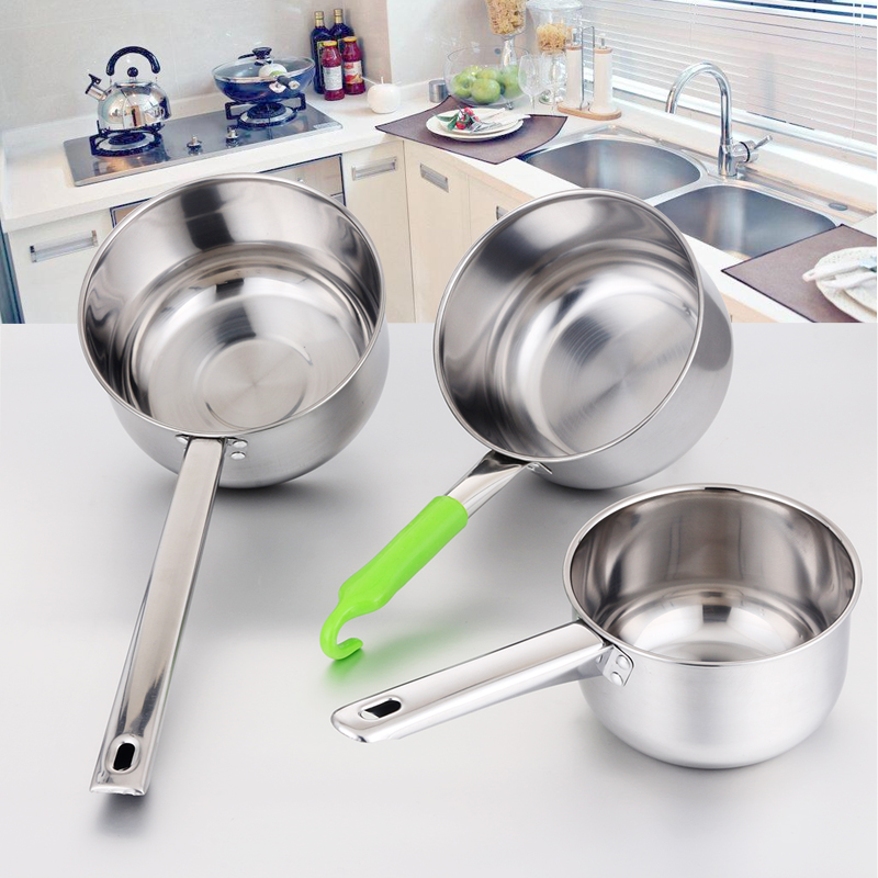 Stainless steel water scoop Water scoop thickened long handle plastic handle Water scoop Kitchen supplies large soup spoon 14 16 18CM