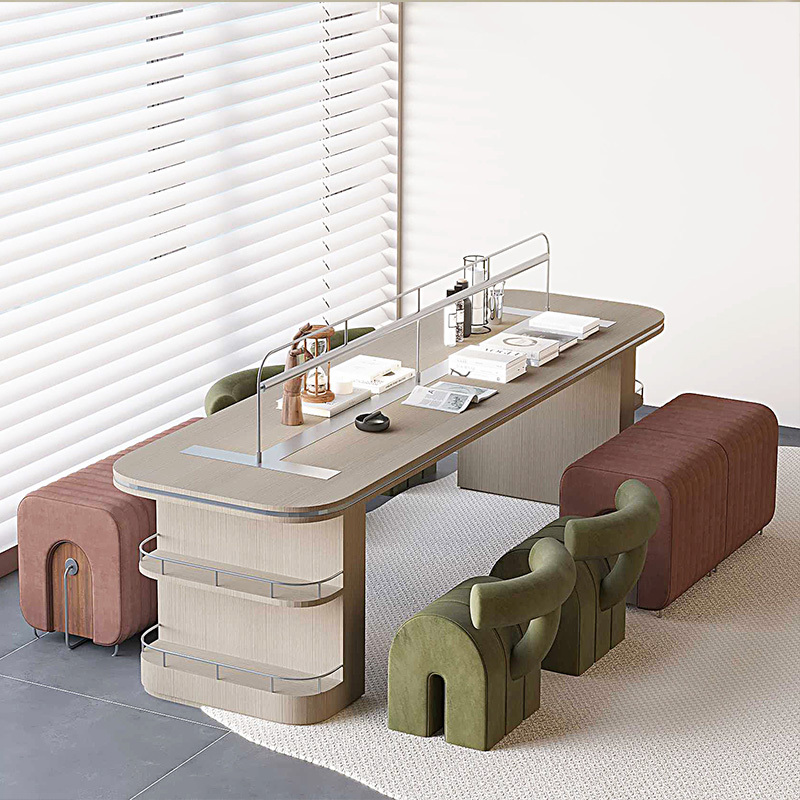 Light Luxury Library Reading Table, Café Bar Chair, Hotel Leisure Area Elevated Desk Chair, Meeting Table