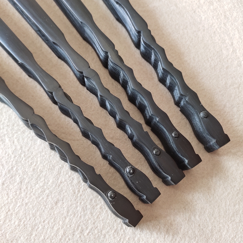 9-inch black water grinding jade bamboo fan bone turning wheel folding fan blank years black Xuan paper Su working mud gold fan surface process fan