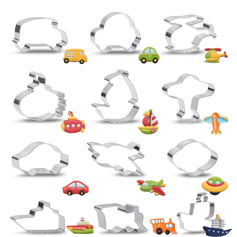 Traffic series Cutting die Stainless steel biscuit mold Plane Car Ship Train Vegetable fruit mantou mold