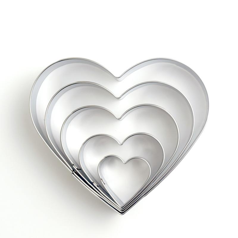 Stainless Steel Cookie Mold Heart-shaped Large Medium Size Stainless Steel Loving Cake Biscuit Mold Steamed Bread bread Bread Mold