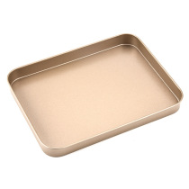 10 inch non-stick Golden carbon steel rectangular baking sheet cake mold bread pizza biscuit tray kitchen baking