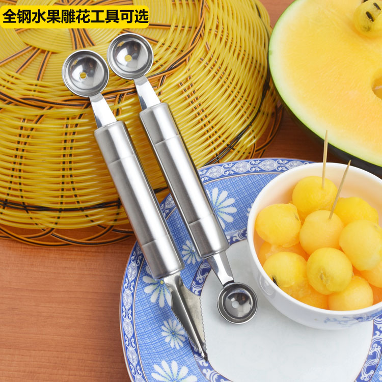 Stainless Steel Fruit Digger Watermelon Scoop SPOON Divine Instrumental Hami Melon Divider Carved Knife Parquet Tool
