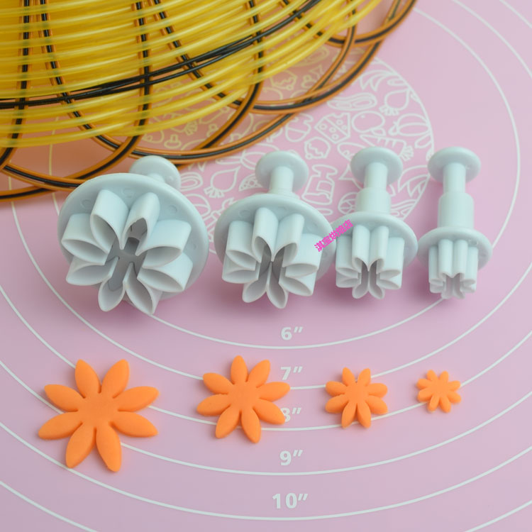 Cartoon Steamed Buns Head Molds Turned Sugar Supplies Daisy 8 Petals Flower Spring Press Die 4 Pieces Flip Sugar Mold Outlet Pint