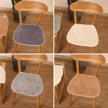Plush dining chair cushion home winter non-slip cushion warm flannel chair cushion stool cushion office machine washable