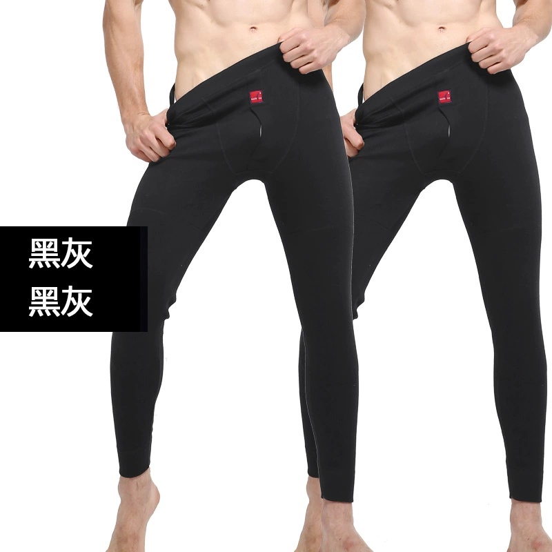 2 tải với miếng đệm đầu gối, quần mùa thu, quần ấm áp nam, đầu gối trẻ trung, dày, không cashmere, cotton sinh viên, mùa thu và mùa đông quần giữ nhiệt nữ