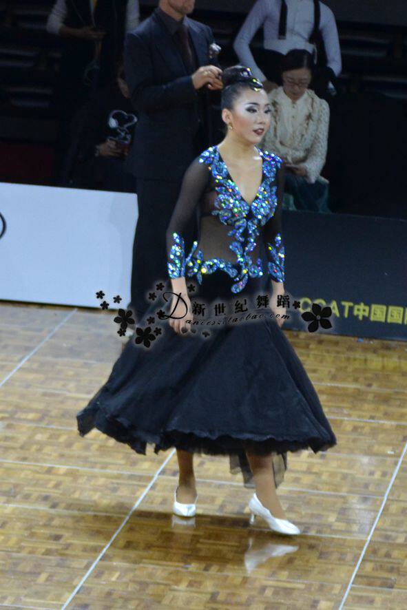 New Century Morden Dance Dress Competition Dress New National Standard Dress Dress Ballroom Dress Black Dance Dress Tango-Taobao