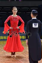 New Moden dance dress rehearsal for acting dress national standard Musudan dress ballroom dancer waltz big red