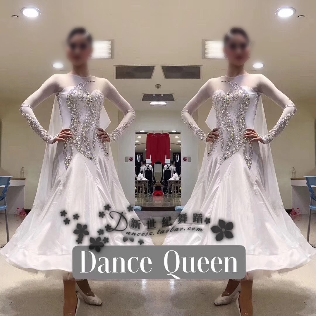 New spring and autumn national standard dance competition Moden dance ballroom dress waltz Waltz Big Swing Skirt to perform a dress-Taobao